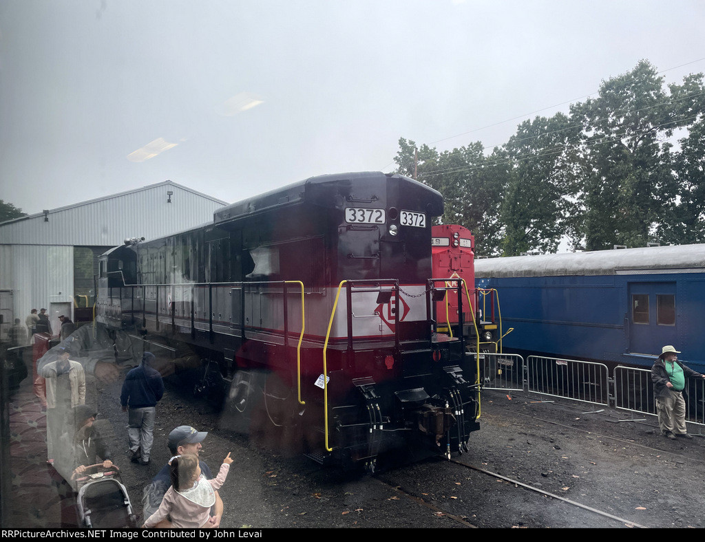 U34CH and other restored equipment viewed from the Hickory Creek Observation Car